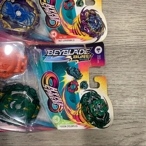 Beyblade Burst Rise Hypersphere Tact Leviathan L5  & Poison Cyclops C5 Hasbro - Picture 4 of 5